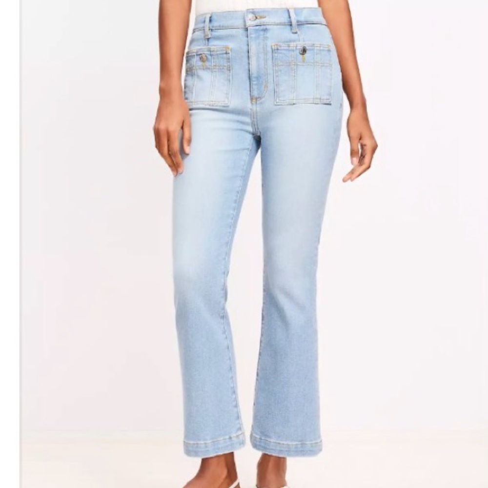 LOFT Light Wash High-Rise Flare Jeans
